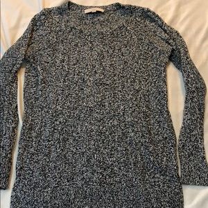 LOFT gray cable knit sweater
